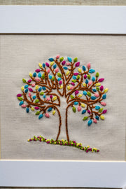 Positivity Tree Embroidery Kit on Irish Linen