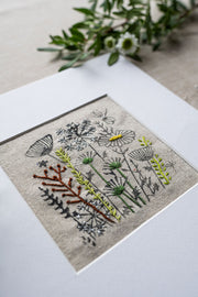 Wildflower Embroidery Kit On Irish Linen