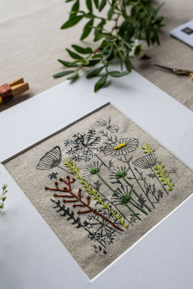 Wildflower Embroidery Kit On Irish Linen