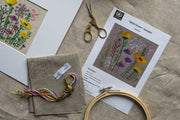 Meadow Flower Embroidery Kit On Irish Linen