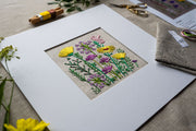 Meadow Flower Embroidery Kit On Irish Linen