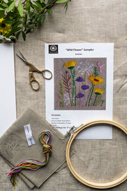 Meadow Flower Embroidery Kit On Irish Linen