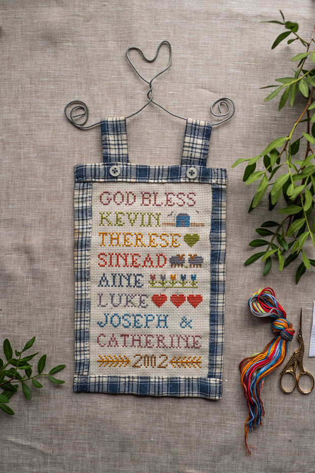 God Bless Family Names Design With Full Alphabet Cross Stitch Kit