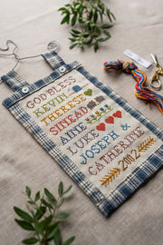 God Bless Family Names Design With Full Alphabet Cross Stitch Kit