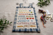 God Bless Family Names Design With Full Alphabet Cross Stitch Kit