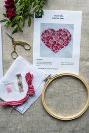 Pink Heart Embroidery Kit