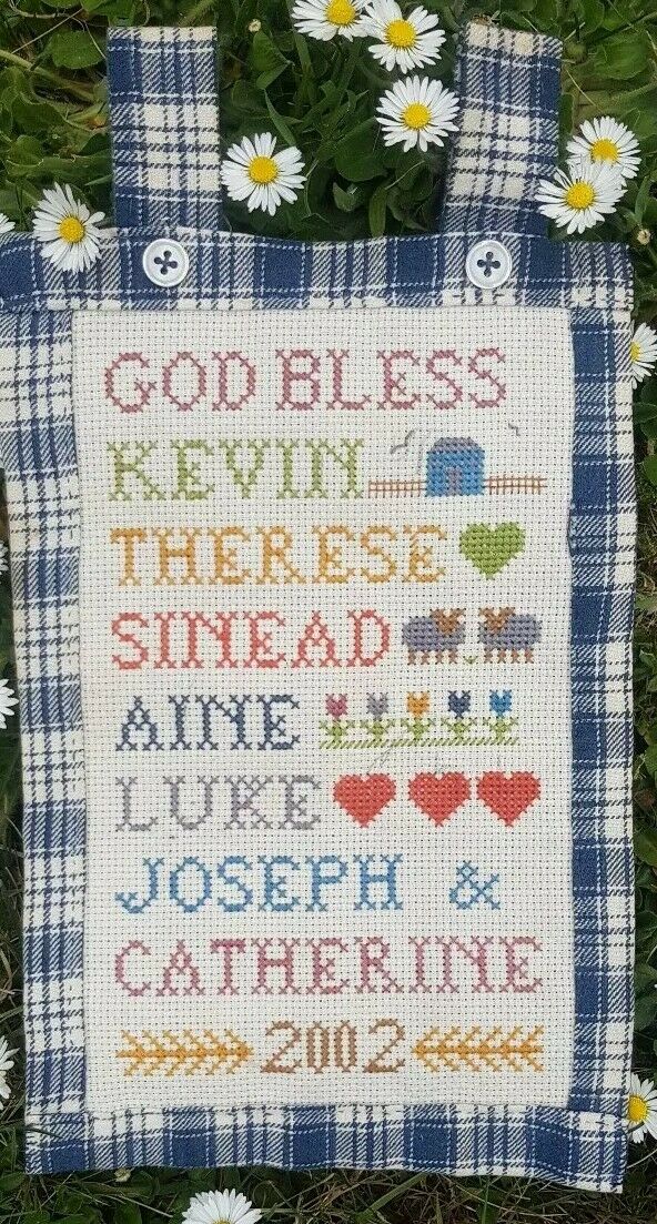 God Bless Family Names Design With Full Alphabet Cross Stitch Kit
