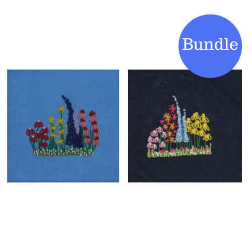 Garden Flower Bundle Embroidery Kit With 4" Hoop
