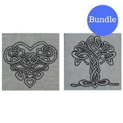 Celtic Embroidery Bundle Kit - Claddagh Heart & Tree Of Life
