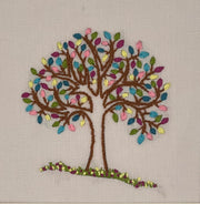 Positivity Tree Embroidery Kit on Irish Linen