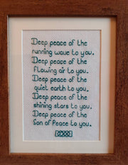 Celtic Benediction 'Deep Peace Of The Quiet Earth' Back Stitch Kit