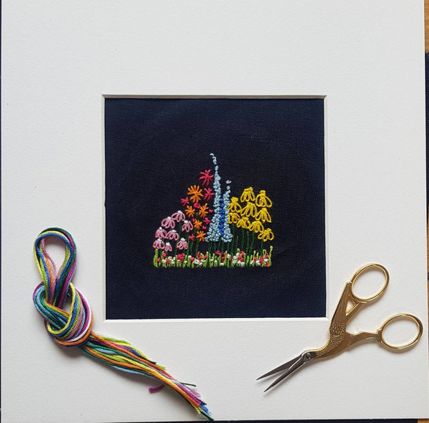 Garden Flower Bundle Embroidery Kit With 4" Hoop
