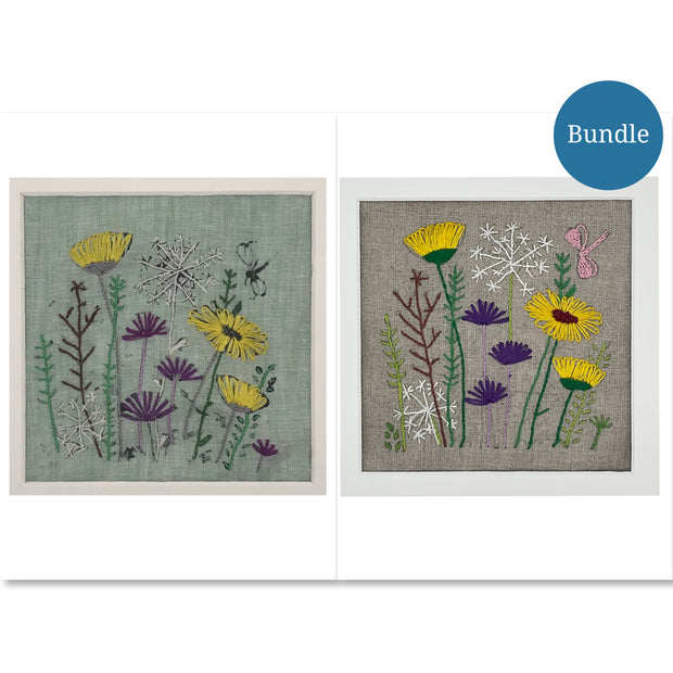 Wild Flower Bundle - 2 x Irish Linen Stamped Embroidery Kit - 1 On Nat –  Hass Crafts